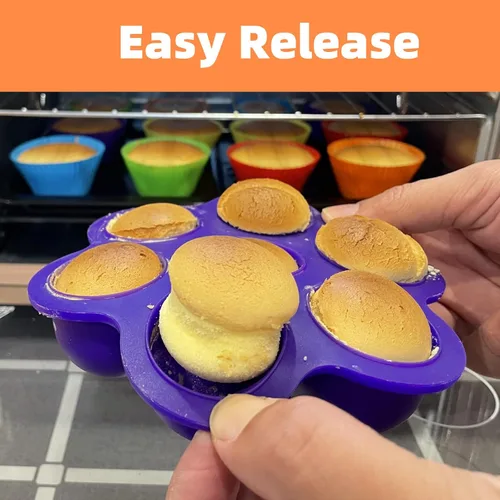 Miniatura 6 de Moldes de silicona para paletas, moldes para paletas de hielo de 7 cavidades, contenedor de almacenamiento de alimentos para bebés con tapa, Naranja