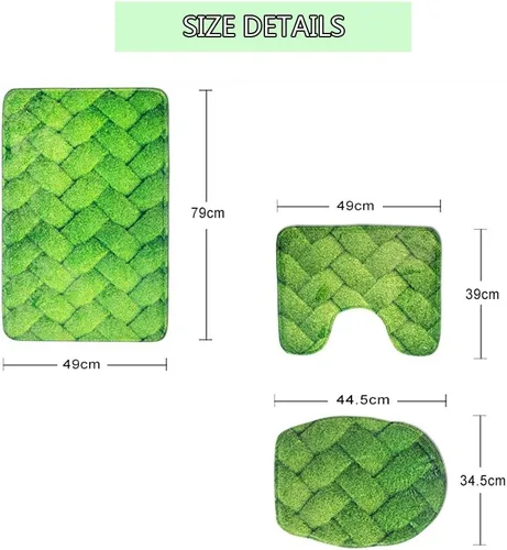Miniatura 2 de UNICEU Alfombras de baño de 3 piezas, diseño de margaritas hippie, girasol, suave, absorbente, alfombrilla de baño + alfombrilla de contorno