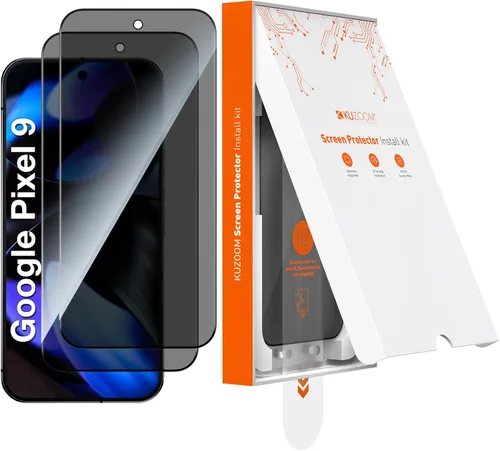 Miniatura 8 de KUZOOM Paquete de 2 protectores de pantalla de vidrio templado transparente HD para Google Pixel 9, película protectora de pantalla inastillable