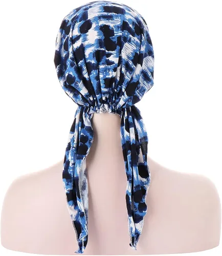 Miniatura 5 de Qhome - Pañuelo de cabeza con diamantes de imitación para mujer, gorra de quimioterapia, bandana de elastano Du Rag