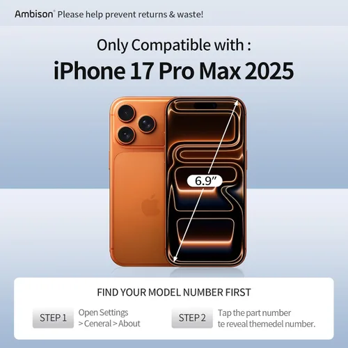 Miniatura 8 de Ambison Paquete de 2 Protectores de Pantalla Mate para iPhone 17 Pro Max de 6.9 pulgadas 2025, Antirreflejos y Antihuellas Dactilares, Sin Burbujas