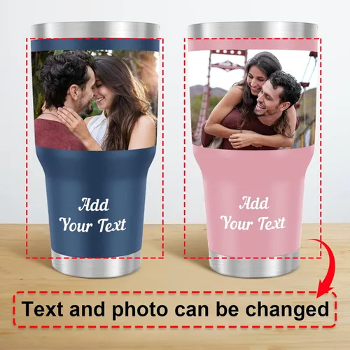 Miniatura 2 de Vaso personalizado de 40 onzas con asa y tapa con pajilla, botella de agua de acero inoxidable personalizada con nombres y flores de nacimiento