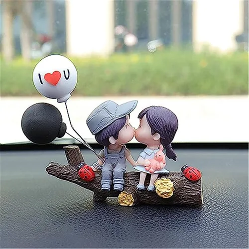 Miniatura 6 de Lindos adornos para pareja, decoración de automóvil, linda acción de caricaturas para parejas, decoración de tablero de automóvil de dibujos 1 Par #1
