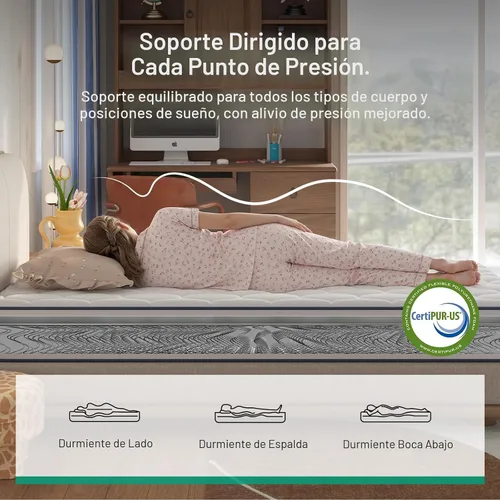 Miniatura 5 de Novilla Bonnell - Colchón híbrido de resorte de 6 pulgadas, para apoyo de columna vertebral y comodidad de enfriamiento, colchón de cama individual