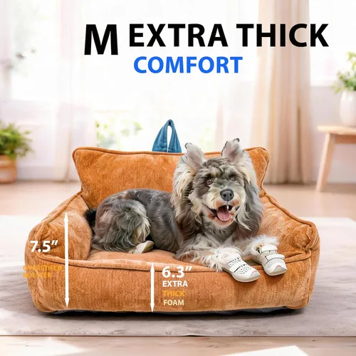 Miniatura 2 de Cama lavable para perro, cama para perro de tamaño mediano, cama para perro de espuma viscoelástica, sofá cama para perro, cálido y cómodo, M
