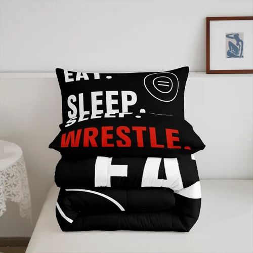 Miniatura 7 de Castle Fairy Juego de edredón de deportes de lucha libre, tamaño Queen, juego de ropa de cama con temática de lucha libre para mujeres adultas