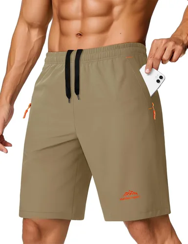TACVASEN Pantalones cortos deportivos para correr para hombre, 9 pulgadas, de secado rápido, pantalones cortos ligeros de verano, 3 bolsillos con