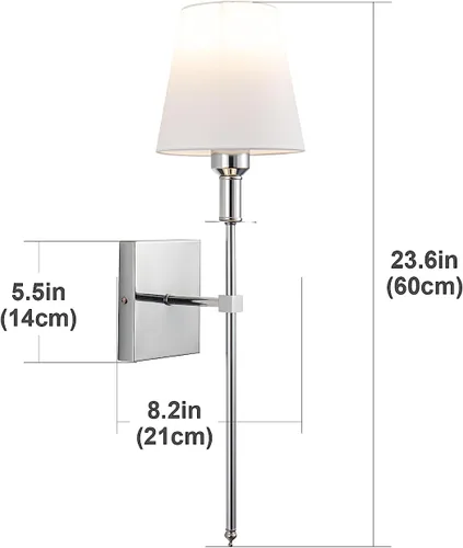 Miniatura 4 de Juego de 2 apliques de pared que funcionan con pilas, accesorios sin cableado, con bombilla regulable de control remoto (bombilla incluida)