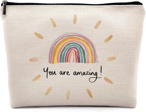 You Are My Sunshine - Bolsa de maquillaje para cosméticos, cita inspiradora, maquillaje de lino para niña, Color-2