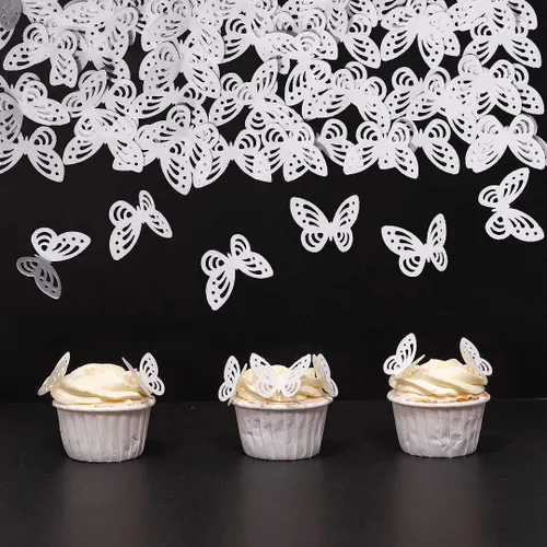 Miniatura 6 de Flores comestibles, hojas comestibles y mariposas comestibles blancas, papel de oblea, decoración de cupcakes para decorar papel de arroz