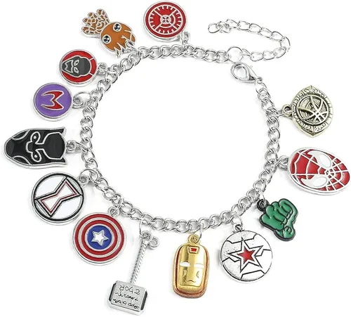 Miniatura 2 de Pulseras de la serie de dijes de película de dibujos animados de anime para mujeres, hombres y adolescentes, colgantes esmaltados, pulseras