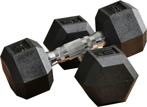Miniatura 10 de Soozier 2 x 12lbs/2 x 15lbs/2 x 40lbs/2 x 45lbs/2 x 50lbs Hex Dumbbell Set of 2, Rubber Weights Exercise Fitness with Non-Slip Handles, Anti-roll
