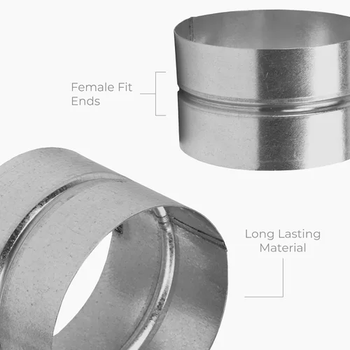 Miniatura 7 de Acoplador de conducto de acero galvanizado de 4 pulgadas para accesorios de HVAC - Adaptador de montaje de tubería de ajuste hembra - Entrada
