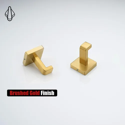 Miniatura 8 de JQK TH250-BG-P2 - Gancho para toallas de baño, para cocina, garaje, acero inoxidable 304, grosor de 0.031 in, 2 unidades, oro cepillado, TH250-BG-P2