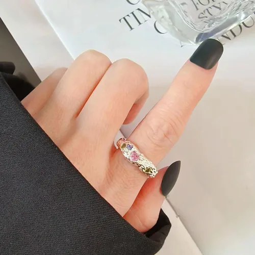 Miniatura 13 de Anillo de plata 925, anillos de plata ajustables para mujer, anillos de pulgar abiertos, anillos de circonio, anillos ajustables, anillos abiertos