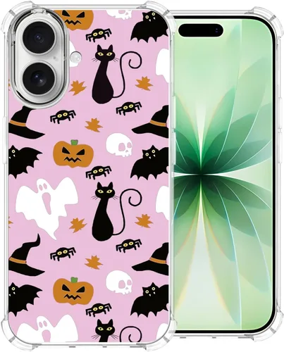 Miniatura 35 de Funda transparente de Halloween para Google 6a, con patrón de fantasma, funda protectora de TPU suave, delgada, a prueba de golpes, para niños