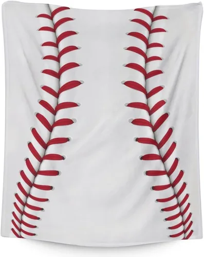 Miniatura 12 de Manta de béisbol para regalar – Manta deportiva de 30 x 40 pulgadas para niños, manta blanca de felpa suave para sofá, oficina