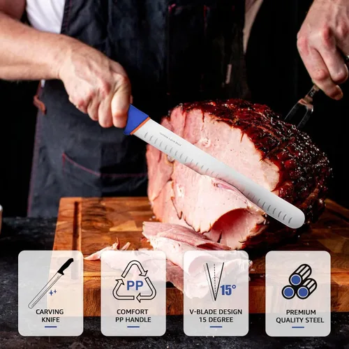 Miniatura 4 de DRAGON RIOT Juego de Cuchillos de Trinchar para Carne Cuchillo Curvo de 6 Pulgadas para Recortar y Deshuesar Pechuga de Res y Cuchillo para Rebanar