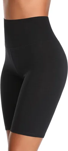 Pantalones cortos de algodón con cintura alta para yoga o para llevar debajo de un vestido, pantalones de piernas largas, tallas regulares y grandes