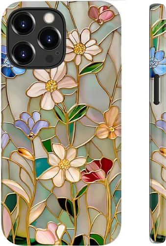 Miniatura 63 de LUHOURI Funda para iPhone 12 Mini, compatible con carga inalámbrica, doble capa, interior de silicona suave + carcasa exterior dura, bonito diseño