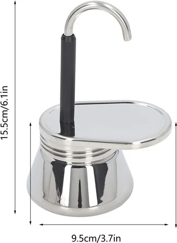 Miniatura 6 de CHICIRIS Cafetera para estufa, olla de moca ligera de acero inoxidable de una sola boquilla para acampar al aire libre, uso doméstico