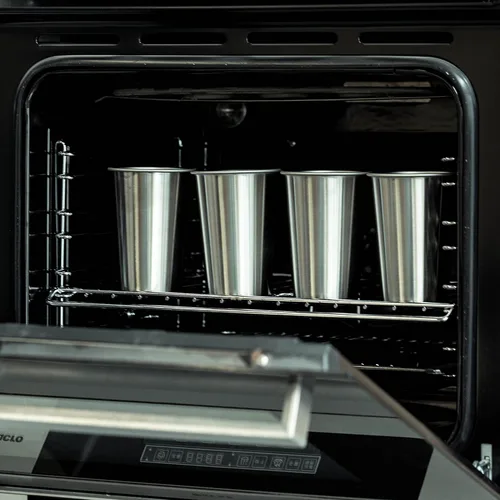 Miniatura 6 de MEWAY Vasos de acero inoxidable de alta calidad de 16 onzas (paquete de 8) – Vasos de metal de alta calidad – Vaso apilable duradero, vasos