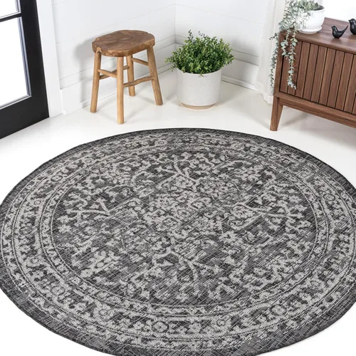 Miniatura 30 de Eyely BMS104D-28 Santa Monica Malta - Alfombra de pasillo con textura de medallón bohemio para interiores y exteriores, rústica, dormitorio, cocina