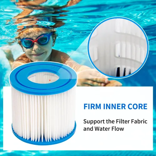Miniatura 4 de WuYan Cartucho de filtro para bombas de repuesto tipo D VII, compatible con cartuchos de filtro Intex tipo D, piscinas termales, paquete de 2