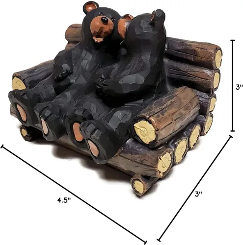 Miniatura 3 de Figura de pareja de osos en banco