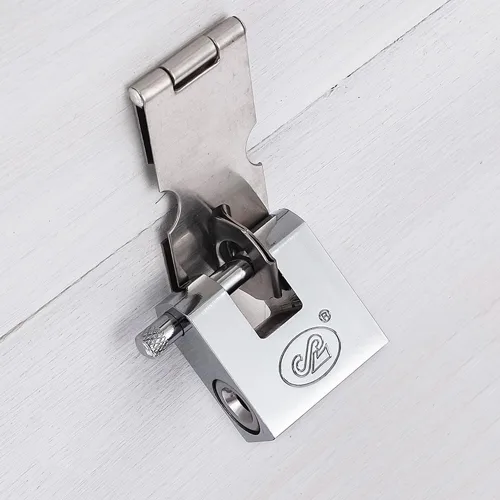 Miniatura 7 de Candado grande de acero inoxidable resistente con llave, candados de contenedores de envío de alta seguridad, bloqueo a prueba de cortador
