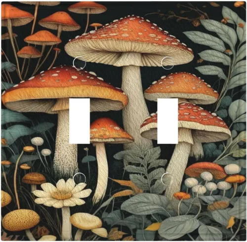 Miniatura 41 de Cubiertas Decorativas de Arte para Interruptores de Luz, Hojas de Otoño, Placa de Pared de Palanca Individual, Cubierta Decorativa de Interruptor