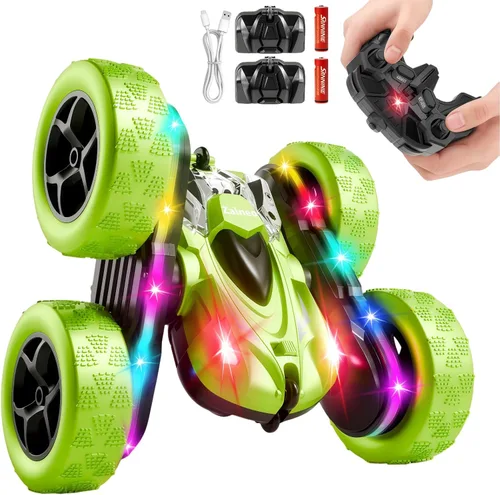 Miniatura 8 de Auto de Acrobacias con Control Remoto 4WD 360° Flip RC de Doble Cara, Barra de Luces LED, Batería Modular USB-C, 2.4 GHz, Juguete al Aire Libre