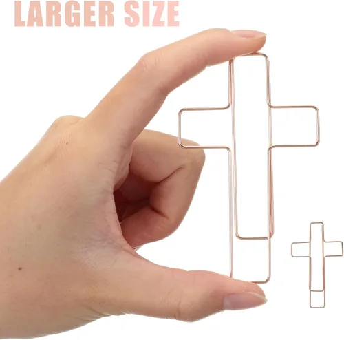 Miniatura 3 de Tenceur 50 clips grandes para papel de cruz, divertidos, lindos y divertidos, clips estacionarios, abrazaderas de papel para marcado, diario