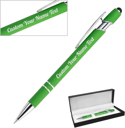 Miniatura 88 de Bolígrafo personalizado, 1 unidad, bolígrafo personalizado con logotipo de mensaje de nombre comercial grabado, lápiz digital de tinta negra suave