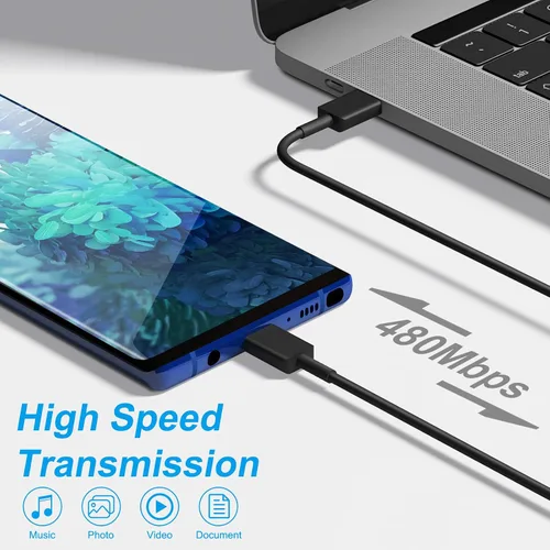 Miniatura 4 de Cargador USB C súper rápido, cargador tipo C bloque de carga rápida con cable tipo C a C de 6 pies para Galaxy S25 Negro