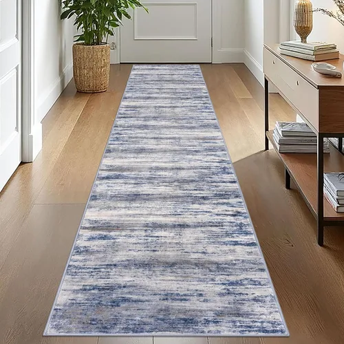 Miniatura 31 de KOZYFLY – Alfombra de pasillo moderna y lavable de diseño abstracto verde, 2 x 5 pies, antideslizante, suave y de pelo corto, ideal para cocina