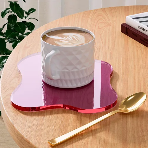 Miniatura 14 de Posavasos Decorativos de Acrílico, Posavasos Irregulares para Bar y Bebidas, Posavasos para Taza de Café con Forma de Nube Transparente, Perfecto