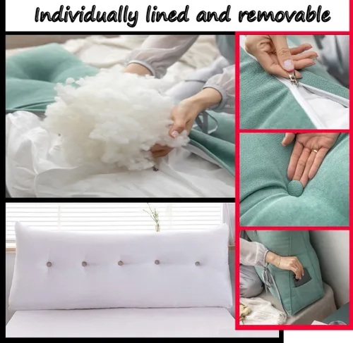 Miniatura 3 de Almohada triangular para cabecero de lectura, cojín de cuña, almohada grande para cama / almohada de lectura para sentarse en reposo en cama, Marrón