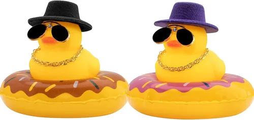 Miniatura 11 de wonuu 2 adornos de pato para salpicadero de automóvil, adornos de goma para decoración de tablero de automóvil, accesorios de decoración con mini