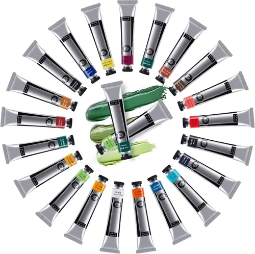 LIGHTWISH Pintura al óleo, 21 colores al óleo vibrantes, tubos grandes de 1.7 onzas líquidas, pintura a base de aceite para pintura en lienzo,