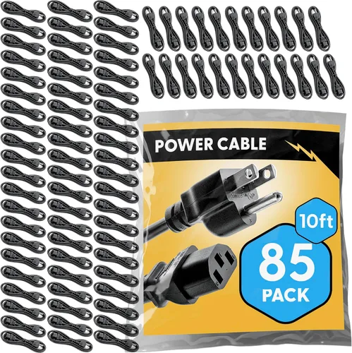 Miniatura 17 de Cable de alimentación universal de 6 pies aprobado por UL (paquete de 2) - Cable de monitor de computadora IEC C13 a NEMA 5-15P para departamentos