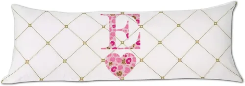 Miniatura 14 de Funda de almohada corporal con monograma del alfabeto y corazón, estampado de leopardo rosa, letra H, almohadas para dormir, funda de almohada larga