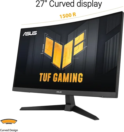 Miniatura 2 de ASUS TUF Gaming Monitor curvo de 27" 1080P (VG27VQ3B) – Full HD, 180Hz, 1ms, Extreme Low Motion Blur Sync, FreeSync, Curvatura 1500R, Cuidado