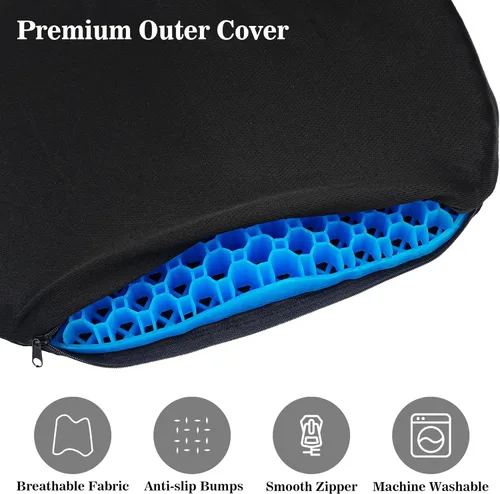 Miniatura 3 de Kayak Seat Cushion, Anti Slip Gel Seat Cushion for Long Sitting on Boat, Canoe, Sup, Chair Azul
