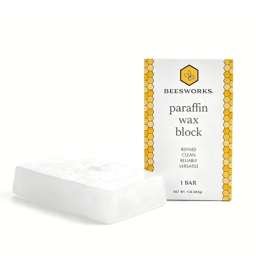 Beesworks Cera de parafina – 1 libra de cera de parafina de uso general refinada – Cera pura para hacer velas, enlatado, impermeabilización,