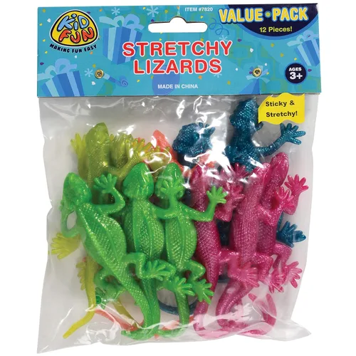 Miniatura 6 de Juguetes de lagarto elásticos, 1 docena, colores surtidos