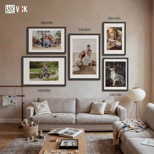 Miniatura 8 de VCK Portarretratos A1 color negro, paquete de 2 unidades, marco de madera de alta gama de 22.375 x 34 pulgadas con plexiglás, muestra A2