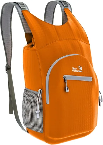 Outlander Mochila de senderismo 100% impermeable, ligera, plegable, para viajes, mochila de día Naranja