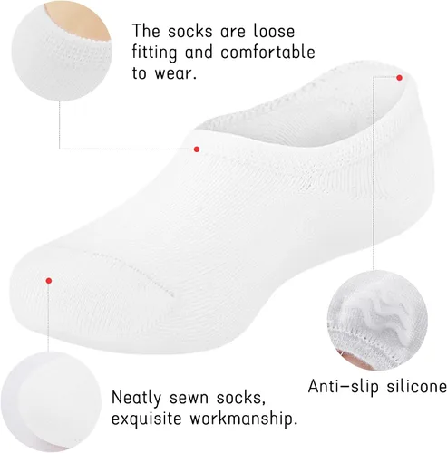Miniatura 4 de Witwot 10 pares de calcetines invisibles para niños y niñas, antideslizantes, de corte bajo, calcetines tobilleros