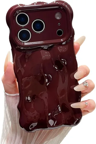 Miniatura 40 de XIZYO Funda para iPhone 13 de 6.1 pulgadas, bonito patrón de ondas, estético, 3D, rizado, ondulado, chapado en purpurina, para mujeres y niñas, Azul